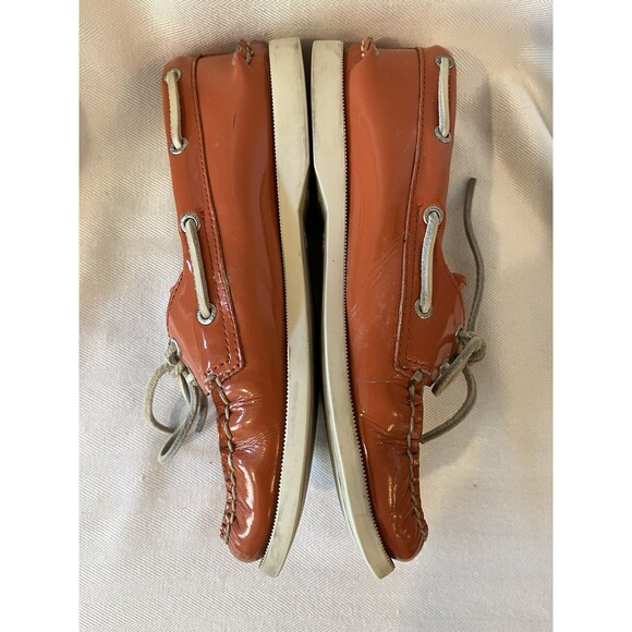 Sperry Top Sider Orange Patent Leather,‎ Women 6.5 Classic Boat Sperry is Back! - Picture 7 of 8